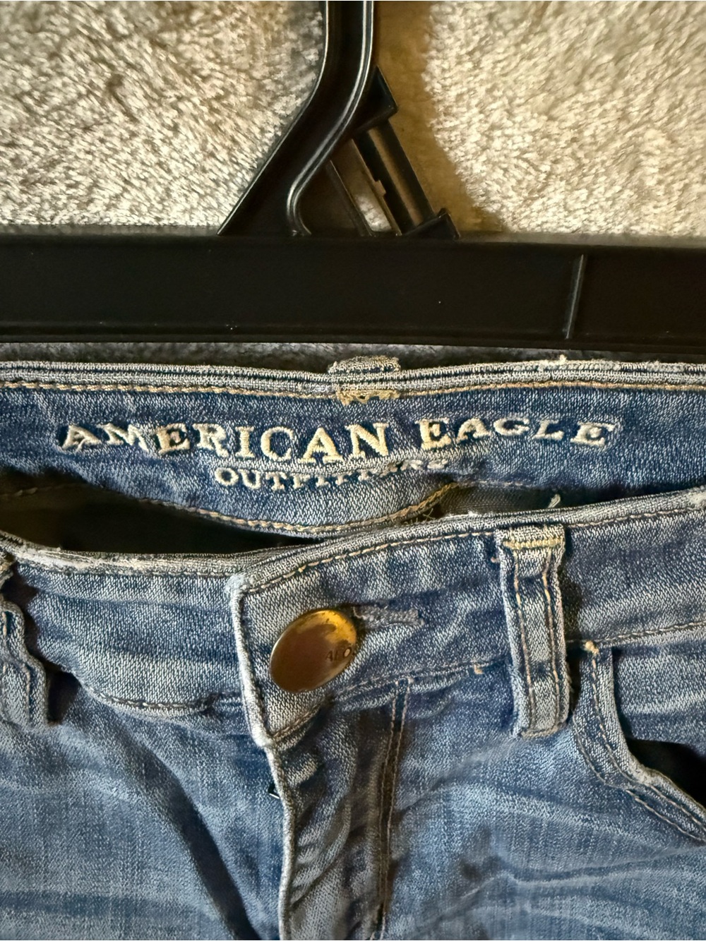 American Eagle Outfitters Distressed Medium Blue Skinny Jeans - Picture 3 of 7